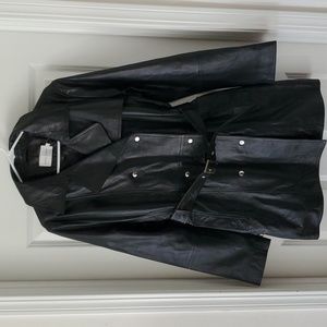 Rebecca Minkoff Black Leather Trench Coat Size XL